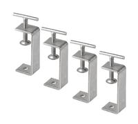 EXLECO Lot de 4 pinces en C en acier inoxydable - 53-93 mm - Borne à vis réglable - Ouvertures de mâchoire - Pince de fixation - Pince de fixation pour soudure, menuiserie, travail du bois