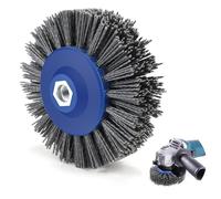 EXLECO M14 Brosse Ronde Brosse Nylon Brosse Abrasive pour meuleuse d'angle ø140mm épaisseur de Fil 1,6mm Brosse structurante Roue de tréfilage Brosse Brosse de Polissage pour Machine de satinage Bros