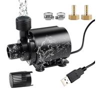 EXLECO Mini Pompe à Eau USB 500L/H 4W Pour Aquarium - Submersible Ultra Silencieuse Avec Câble de 1,8m et 2 Buses en Laiton