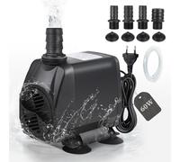 EXLECO Pompe à Eau 3500L/H Submersible Pompe 60W Pompe de Bassin, Pompe de Filtration, Pompe à Fontaine, Pompe D'alimentation, Pompe Ruisseau avec Câble de 2M, Tuyau, 4 Buses pour Étang Aquarium