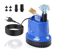 EXLECO Pompe Aquarium Immergée 60W 3000L/H, Mini Pompe a Eau Vide Cave, pour Eaux Chargées, Bassin Exterieur, Piscine, Relevage - Bleu