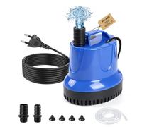EXLECO Pompe Aquarium Immergée 85W 4000L/H, Mini Pompe a Eau Vide Cave, pour Eaux Chargées, Bassin Exterieur, Piscine, Relevage - Bleu