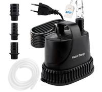 EXLECO Pompe Submersible 3000L/H 40W Pour Aquarium, Fontaine Extérieur Et Bassin - Très Silencieuse Avec Câble de 2M - 230V Mini Pompe à Eau Et Filtre