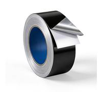 EXLECO Ruban Adhésif Aluminium Noir 50 mm x 50 m, Épaisseur 0,07 mm - Scotch Haute Temperature avec Pellicule de Protection, isolant Thermique y Imperméable, Scotch Pare Vapeur pour Conduits