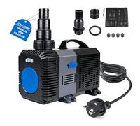 EXLECO Super ECO Pompe de Bassin Extérieur 1000L/H 80W - Filtration Basse Consommation, Pompe a Eau Electrique pour Carpes Koï, Poisson Oase, Jardin, Ruisseau - Réglable pour Fontaine Cascade