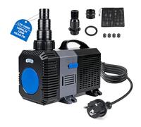 EXLECO Super ECO Pompe de Bassin Extérieur 1400L/H 120W - Filtration Basse Consommation, Pompe a Eau Electrique pour Carpes Koï, Poisson Oase, Jardin, Ruisseau - Réglable pour Fontaine Cascade