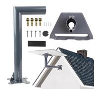 EXLECO Support Mural Starlink Gen 3/Gen 2, Fixation Starlink V3/V2 Réglable à 360°, Adaptateur de Tuyau Starlink Gen 3 Mount D'antenne, Kit de Montagee Compatible avec Starlink V3 Standard Dishy
