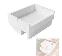 EXLECO Table de Chevet Suspendue en Bambou, Étagère Murale Blanche sans Percage, Plateau de Lit pour Mezzanine, Support Tablette Lit pour Dortoir Universitaire, avec Fente pour Câbles