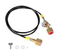 EXLECO Tuyau de Transfert de Gaz de Protection, 2 × W21.8-14 (DIN477), Adaptateur CO2 Tuyau Haute Pression avec Manomètre de 3000 PSI, Station de Recharge CO2, Tuyau Soudage à Gaz, Tuyau de Transfert