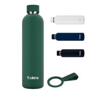 Exllena Gourde Isotherme 1l - Bouteille Isotherme 1l en 304 Acier Inoxydable sans BPA - 100% Étanche Idéal pour le Sport, Gym, Voyage - Vert Émeraude