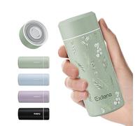 Exllena Petite bouteille d'eau améliorée pour sac à main - Mini gourde isotherme de 250 ml pour boissons chaudes et froides, parfaite pour voyage, lait, café (floral)