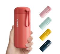 Exllena Petite bouteille d'eau de 300 ml en acier inoxydable 304 avec poignée de transport - Isolation sous vide à double paroi pour boissons chaudes et froides pour sac à main - 100 % étanche (rouge