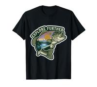 Exlore Further Trout Fly Fishing Trip Pêcheur Nature Pêche T-Shirt Graphique avec Valeur
