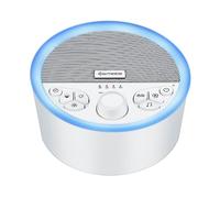 Exmate Machine de Bruit Blanc Portable avec veilleuse,White Noise Machine avec 29 sons apaisants HIFI,contrôle du volume,minuterie et fonction de mémoire pour bébés,adultes,maison,bureau,voyage(blanc)