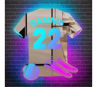 EXMIOPECKF Personnalisé LED Football Costume Mirror Light, personnalisé nom Wall Football néon Logo, Cadeau d'anniversaire pour Le Fils Qui Aime (Baseball)