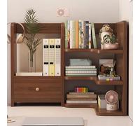 Exmydric Etagère Bureau à Poser sur Bureau, Coin avec Armoire Cachée, Mini 3 Étages en Bois, Idéale pour Dormitorie Universitaire 24"x20"x20"