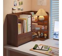 Exmydric Etagère Bureau à Poser sur Bureau, Coin avec Armoire Cachée, Mini 3 Étages en Bois, Idéale pour Dormitorie Universitaire 20"x12"x20"