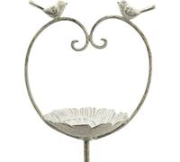 Exner | Bain d'oiseaux avec support - hauteur 104 cm - métal - design romantique - oiseaux décoratifs