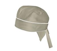 EXNER Bandana de cuisine, taille unique, réglable, pour cuisinier, boulangerie, pâtisserie, 100 % coton, couleur pepita, à rayures fines, sable, taille unique