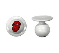 Exner Lot de 12 boutons sphériques pour vestes de cuisine, disponibles en plus de 140 variantes différentes, Blanc Rolling Stones Langue, Taille unique