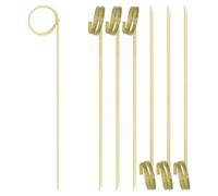 EXNIMA, Lot 50 ou 100 Pièces, Brochettes en Bambou à Nœuds, Piques Écologique, Brochettes Fingerfood en Bambou, Bâtons pour Grillade, Fêtes, Cocktail, Fruit, pour L'artisanat, Tailles 9,12 ou 15cm.