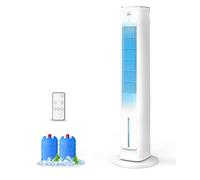 Exnos Refroidisseur d'air évaporatif portable, ventilateurs de refroidissement 3 en 1 soufflant de l'air froid avec réservoir d'eau de 3 L, ventilateur tour de 96,5 cm pour chambre à coucher