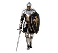 EXNOT Costume d'armure de chevalier médiéval complet - Armure en acier Kinght prête à la bataille pour GN