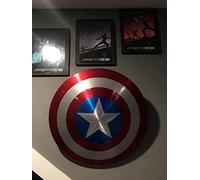 EXNOT Réplique du bouclier médiéval Captain Avenger en métal pour 75e anniversaire Rouge