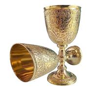 EXNOT Verre à calice vintage en laiton | 1 tasse à vin royal du roi Arthur - Cadeaux médiévaux de la Renaissance pour communion et Noël (calice romain)