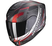 §Casque Intégral Scorpion EXO-391 Haut Noir Mat-Blanc-Rouge§