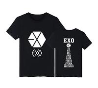 EXO T-Shirts Kpop Coton Kai Chen Sehun Suho Baekhyun Chanyeol Xiumin D.O Unisexe T-Shirt à EXO Manches Courtes