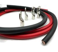 eXODA Câble Batterie 50mm² 2m Rouge Noir Set 2 Câbles 4 Cosses | Set de 2 câbles et 4 cosses, 2 mètres rouge et noir, 50mm² H07VK, cuivre sans PVC, flexibilité, durabilité