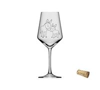 eXODA verre à vin âne avec bébé 350ml lavable au lave-vaisselle pour occasions spéciales et moments conviviaux design charmant favorise l'inclusion idéal pour les amoureux des animaux