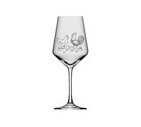 eXODA verre à vin avec gravure de coq et poule résistant au lave-vaisselle idéal pour le vin rouge et blanc pour les occasions spéciales et les amateurs de vin 350 ml