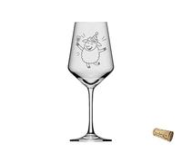 eXODA Verre à vin gravé Puppa, le mouton de fête, 350 ml, lave-vaisselle, pour occasions spéciales, design élégant avec gravure précise et responsabilité sociale.