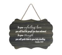 Exodus 15:13 In Your Unfailing Love You Will Lead The People You Have Redeemed In Your Strength You Farmhouse Panneau en bois à suspendre pour porte de bureau, décoration d'intérieur, 15,2 x 25,4 cm