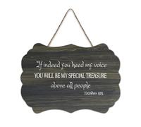 Exodus 19:5 If Indeed You Heed My Voice You Will Be My Special Treasure Above All People Plaque murale en bois rustique Décoration d'intérieur 15,2 x 25,4 cm