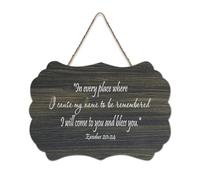 Exodus 20:24 In Every Place Where I Cause My Name to Be Remembered I Will Come to You And Bless You Panneau rustique en bois à suspendre Décoration murale pour salon, chambre à coucher, porte, fenêtre