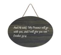 Exodus 33:14 And He Said « My Presence Will Go with You, And I Will Give You » Panneau de bienvenue en bois rustique pour porte d'entrée, porche, mur, école, salle de classe, club de café, panneau en