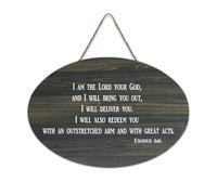 Exodus 6:6 I Am The Lord Your God And I Will Bring You Out I Will Deliver You Plaque murale en bois rustique Décoration murale Cadeau 15,2 x 25,4 cm