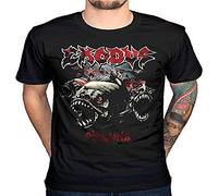Exodus Piranha Thrash Metal Music Band T-Shirt Graphic Printed Mens Black Mens Unisex Tee L