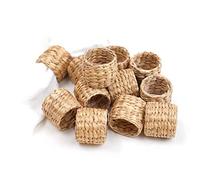 Exogio 12 Pcs Porte de Table Faits à Main, Porte-Serviettes en Jacinthe D' de Noël, Boucle de Rustiques pour Fête de Mariage, Dîner de Noël, Anniversaire, Décorations de Table