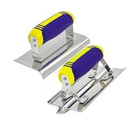 Exogio Kit de lissage et fraise à joints, truelle de lissage pour cloisons sèches avec poignée souple, truelle à bords en béton, outils de joints en acier inoxydable pour plâtre, ciment en stuc