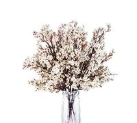 Exoment Lot de 10 Bouquets de Fleurs artificielles d'haleine de bébé en Soie au Toucher réaliste pour Maison, Mariage, Centre de Table, Festival, décoration de fête (Blanc)