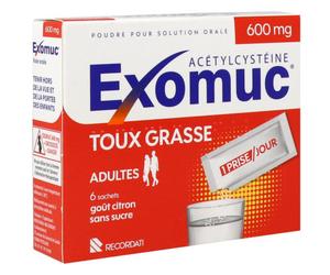 Exomuc 600mg Poudre Pour Solution Orale 6 Sachets