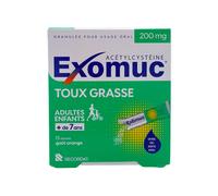 Exomuc toux grasse 15 sachets goût orange