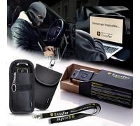 EXOSFER - Antivol Voiture : Pack 2 Etuis Anti RFID Ripstop (1 Small + 1 Medium) + 1 Tour De Cou + 1 OBD Protect | Anti Piratage clé Main Libres & OBD2 | Protection Contre Le Vol Auto sans Effraction.