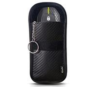 EXOSFER - Etui Anti RFID et Ondes pour Clé de Voiture - Pochette Cage de Faraday - Blocage Signal, Anti Piratage, Antivol Auto, Protection Carte Bancaire NFC - Tissu Carbone (1 pochette Small)