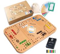 Exosia TAC-TIK L'Authentique jeu de société en bois massif de hêtre de 2 à 6 joueurs, Plateau modulable magnétique, Cartes et instructions en Français pour jouer au jeu de Tock ou TOC, éco-responsable
