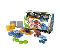 Exost Smash Pack 4 Mini Voitures à Friction 8 cm avec 2 Boosters Et Autres Accessoires, Jouet à Collectionner, pour Enfant de 5,6,7,8,9,10 Ans
